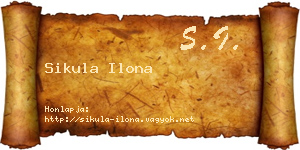 Sikula Ilona névjegykártya